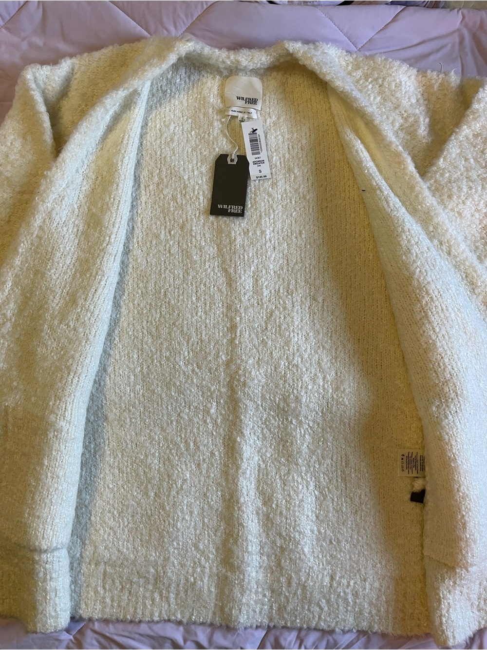Wilfred Free Aronson Cream Open-Front Women's Cardigan Sweater NWT - Picture 6 of 11